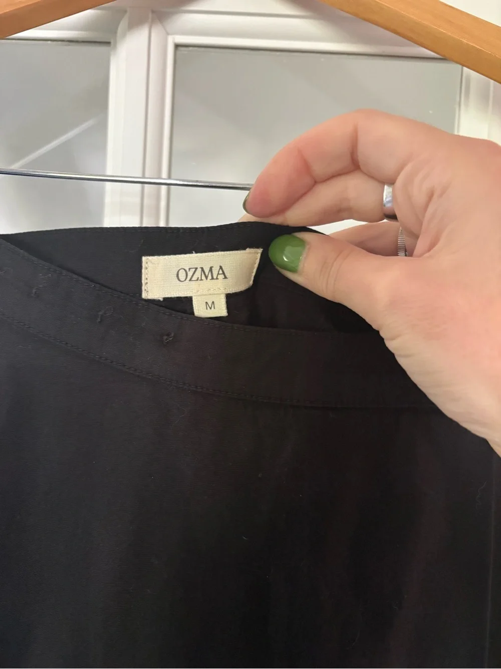 OZMA Poplin Wrap Skirt black cotton sz M - Picture 7 of 8